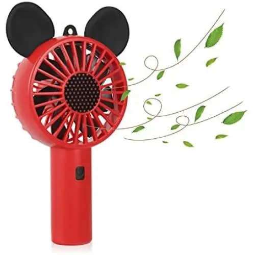 Ventilateur de poche, ventilateur portable, ventilateur à main cartoon, ventilateur rechargeable USB mini, avec 3 vitesses de vent réglables, ventilateur portable avec une puissance de vent super (jusqu'à 4980 tr/min) (Rouge) Ventilateur de poche, ventilateur portable, ventilateur à main cartoon, ventilateur rechargeable USB mini, avec 3 vitesses de vent réglables, ventilateur portable avec une puissance de vent super (jusqu'à 4980 tr/min) (Rouge)