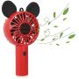 Hand held Fan, Portable Fan, Cartoon Hand Fan, Rechargeable USB Mini Fan, with 3 Kinds of Wind Speed Adjustable, Portable Fan with Super Wind Power up to 4980r/ min ( Red)