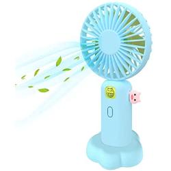 portable fan, handheld mini fan rechargeable, 3 adjustable speed portable mister for outdoors, Personal fan of exquisite fashion for travel, outdoor hiking (blue)