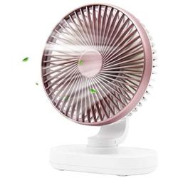 USB Mini Desk Fan,Portable Oscillating Fan with 4 Speeds,6.5-inch Adjustable Quiet Table Fan,Rechargeable Battery Operated Personal Fan for Home Office Bedroom Desktop Table