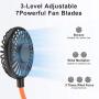 Personal Neck Fan, AUGYMER Portable Hand Free Mini USB Fan Rechargeable 12h Work Hanging Wearable Neckband Fans 5200mAh Battery Operated Camping Travel Indoor Outdoor Necklace Fan (Orange)