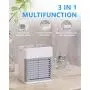 Tragbarer Luftkühler, 2000 mAh Mini Luftkühler mit 3 Geschwindigkeitsstufen, Schreibtischlüfter mit 7-Farben-LED-Licht, tragbarer Luftkühler für Zuhause, Büro und Raum.