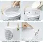 Portable Air Conditioner Fan,7.4 Inch Rechargeable USB Portable Mini Cooling Fan, Personal Evaporative Air Conditioner Fan with 7 Colors LED Light,3 Speeds Air Humidifier Fan for Room Home Office