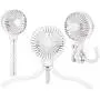 scurry Stroller Fan, Portable Desk Fan, Mini USB Fan, 2600mAH Rechargeable Battery Operated Fan with LED Light and Aromatherapy, Flexible Tripod Design Personal Handheld Fan for Stroller (White)