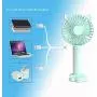Mini Handheld-Ventilator, Leiser Tragbarer Handventilator mit 3 Geschwindigkeiten, Kleiner Schreibtischventilator mit USB-Aufladung, Multifunktionale USB-Ventilator mit Nachtlicht, Tischventilator mit Basis zum Platzieren des Telefons, für Outdoor, Reisen