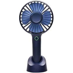 YIHUNION Mini Handheld Fan Portable, Hand held Personal Fan Rechargeable Battery Operated Powered Cooling Desktop Electric USB Fan with Fan Stand, 2500mAh Battery 4 Modes for Home Travel Outdoor（Blue)