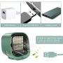 SeaTop Portable Air Conditioner, Mini Personal Evaporative Air Cooler, Super Quiet Desk Small AC Unit with 7 Colors LED Light, USB 3 Speeds Fan for Office Room Bedroom,Green