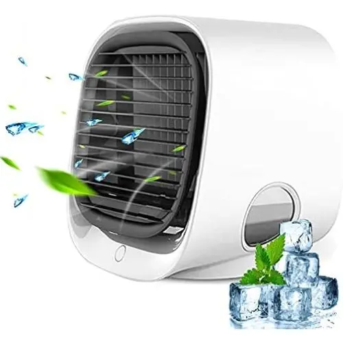 Persönlicher Raum Mini Evaporativer Luftkühler, Tragbarer Luftkühler mit LED-Licht, 3 Geschwindigkeiten, tragbare Luftkühler für Zuhause, Büro, Schlafzimmer, Outdoor, Reisen