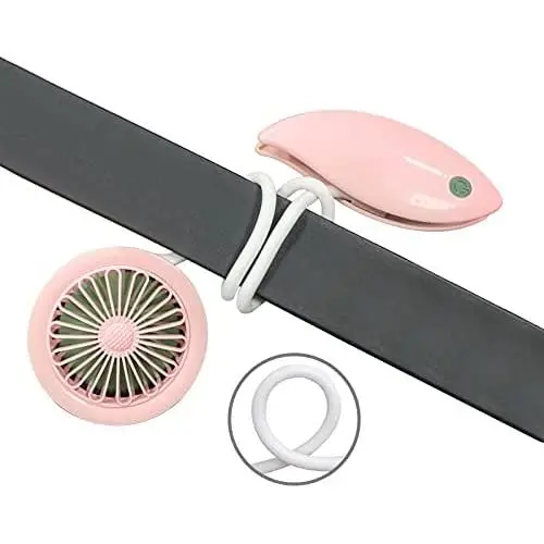 Tragbarer Handfreie Nackenfön, 3 Geschwindigkeiten, USB-Aufladbare Mini-Ventilator, Kopfhörern-Armreif, 360 Grad Drehung für Zuhause, Camping, Büro, Auto und Reisen, Outdoor (Pink)