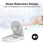 Personal USB Desk Fan, iHoven Mini Portable 14h Cooling Office Rechargeable Small Table Fan, 4800mah Quiet Battery Operated Desktop Fan Adjustable for Home Office Car Outdoor Travel White (white)
