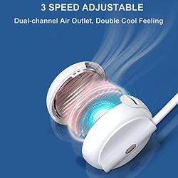 Portable Neck Fan, Personal 360° Cooling Fan Bladeless, USB Rechargeable Mini Fan Hands Free Sports Fan,Super Quiet 3 Speeds Strong Airflow, Wearable Headphone Design for Home Office Gym Beach Camping