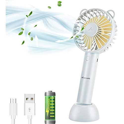 GIVERARE Handheld Fan, USB Desk Fan, Mini Portable Fan, Personal Fan with USB Rechargeable Battery Operated, 6-10 Working Hours, 3 Speeds Electric Fan for Travel Camping Office Room Household-Blue