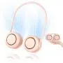 HLNIAO Tragbarer Nacken-Ventilator, Lufthammler-Nackenventilator, USB-Aufladbarer Mini-Nackenventilator, Nackenkühler mit 3 Windstärken für Damen und Herren, Fashion Nackenklimaanlage für Sport Outdoor Indoor Rosa