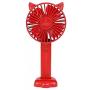 USB handheld electric fan 3-speed variable speed mini portable rechargeable desktop night light silent small electric fan, with battery, can hold mobile phone (rose red)