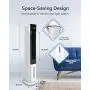 Sunday Living Evaporative Air Cooler - 42 Inch Tower Fan w/Cooling & Humidification, 50° Oscillation Swamp Fan 1.3 Gallon Water Tank, 3 Speed & 3 Mode Setting, 12 Hour Timer, Remote Control