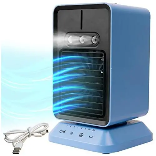 Tragbarer Luftkühler Funpeny, Persönlicher Verdunstungskühler, USB mit 3-Stufen-Windkühlung und Lenkfunktion für Büro, Schreibtisch, Raum, Schlafzimmer, Zuhause