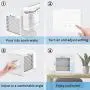Ventilateur Portatif avec Humidificateur, 3 en 1, Mini Refroidisseur d'Air Personnel pour Bureau, avec 2 Vitesses et Lumière LED, Mini Purificateur d'Air pour Maison/Bureau Ventilateur Portatif avec Humidificateur, 3 en 1, Mini Refroidisseur d'Air Personnel pour Bureau, avec 2 Vitesses et Lumière LED, Mini Purificateur d'Air pour Maison/Bureau