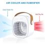 XIDAJIE Portable Air Conditioner Personal Mini Evaporative Air Cooler with Handle, 3 in 1 Water Cooling Fan USB Rechargeable Desk Fan for Room/Office/Dorm/Bedroom/Low Noise/180ML Tank