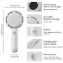 Mini Handheld Fan, Battery Operated Rechargeable Portable Fan with LED Light Makeup Mirror, Bladeless Small Personal Fan 3 Speeds Eyelash Fan for Women Girls Outdoor Travel (White)