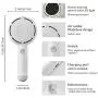 Mini Handheld Fan, Battery Operated Rechargeable Portable Fan with LED Light Makeup Mirror, Bladeless Small Personal Fan 3 Speeds Eyelash Fan for Women Girls Outdoor Travel (White)