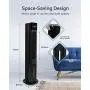 Refroidisseur Evaporatif de Style Tour Sunday, 2 en 1, avec Refroidissement et Humidification, Réservoir d'Eau de 3,6 L, 3 Modes de Vitesse et 3 Niveaux, Ventilateur de Refroidissement, Télécommande & Contrôle Panneau, Minuterie 12h (Noir)