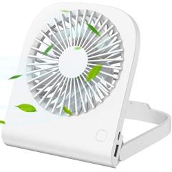 Personal USB Desk Fan, iHoven Mini Portable 14h Cooling Office Rechargeable Small Table Fan, 4800mah Quiet Battery Operated Desktop Fan Adjustable for Home Office Car Outdoor Travel White (white)