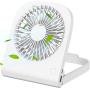 Personal USB Desk Fan, iHoven Mini Portable 14h Cooling Office Rechargeable Small Table Fan, 4800mah Quiet Battery Operated Desktop Fan Adjustable for Home Office Car Outdoor Travel White (white)