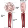 Mini Handheld Personal Portable Fan with Flexible Tripod on Desk, USB or Batterry Powered (Pink)’