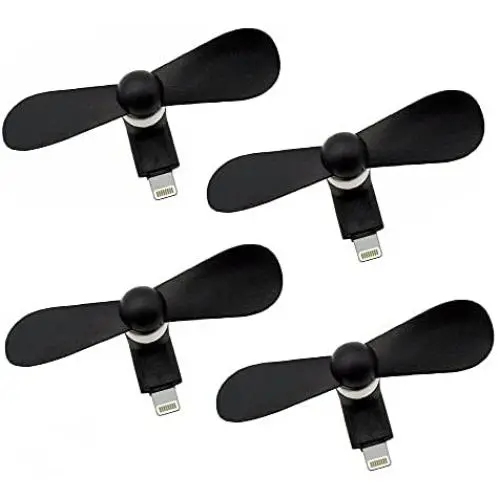 Personal Mini USB Fans for Cellphones - 4 Pack Portable Phone Fan Small Pocket Fan Fast Cooling Travel Fans for IOS Phone 12/11/10/9/8/iPad (Black) Personal Mini USB Fans for Cellphones - 4 Pack Portable Phone Fan Small Pocket Fan Fast Cooling Travel Fans for IOS Phone 12/11/10/9/8/iPad (Black)