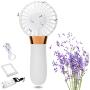 Mini Fan, USB Small Personal Fan, Handheld Fan with Scent, Battery Powered 5 inch Portable Fan. Suitable for Home Outdoor Queue (White)