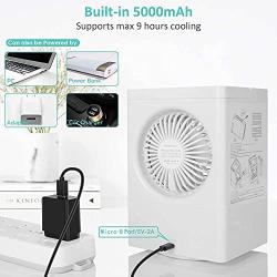 Portable Air Conditioner, Personal Air Cooler for Small Space Office Home Room, Mini Evaporative Personal Desk Fan with 700ML Water Tank Auto Oscillation