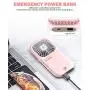 HARZBEKE Handheld-Ventilator, Kleine Tragbarer USB-Akku-Ventilator mit 3 Geschwindigkeiten, Kleiner Schreibtischventilator, Winkelanpassbar, Ideal für Reisen, Zuhause, Büro, Schule, Warteschlange – PINK