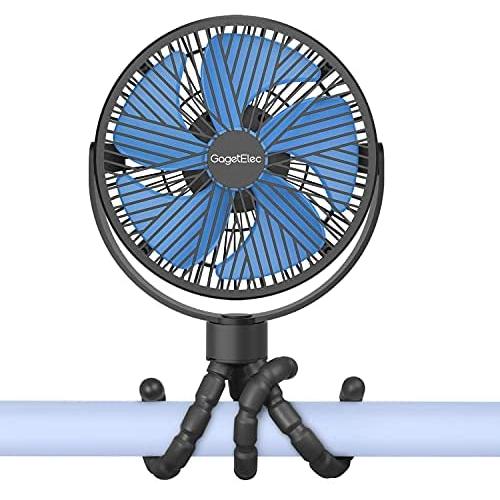 GagetElec 8” Stroller Fan Clip On for Baby Fan 10000mAh Portable Fan Rechargeable Battery Operated Fan Mini Handheld Car Seat Fan USB Small Desk Personal Fan for Stroller Accessories/Crib/Home Office