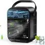 MOVTIP Portable Air Conditioner Fan, Mini Evaporative Cooler, Personal Space Air Cooler Quiet Desk Fan Humidifier Misting Fan for Small Room Bedroom Home Office, Black MOVTIP Portable Air Conditioner Fan, Mini Evaporative Cooler, Personal Space Air Cooler Quiet Desk Fan Humidifier Misting Fan for Small Room Bedroom Home Office, Black