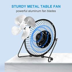 NUMIFUN 6-Inch Desk Fan Small Quiet Table Fan USB Powered Mini High Velocity Personal Fan for Desk Office Desktop Bedroom, Metal Design, 2 Speed, 360° Tilt Angel