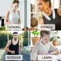 Portable Neck Fan, 2400mAh Battery Powered Fan, 360° Free Rotation Cooling Fan, Hands Free Bladeless Fans, 3 Speeds 70 Air Outlet Wearable Sports Rechargeable Fan