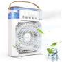 Tragbarer Luftkühler Ventilator, Leiser USB-Ventilator für Schreibtisch, Mini-Evaporative-Kühler mit 3 Geschwindigkeiten, starkem Wind, 3 Sprühmodi, 1/2/3h Timer, 60° Einstellung und 7-farbigem LED-Licht für Büro, Zuhause, Studentenwohnheim, Outdoor.