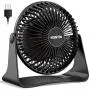 HONYIN 6 Inch Small Desk Fan with Powerful Airflow, Quiet Operation Portable Fan, 3-Speed Adjustable and 360°Rotatable Fan, Mini Personal Fan for Home Office Bedroom—3.9ft Cord