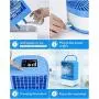 Tragbarer Luftkühler mit Ventilator, Mini Evaporative Luftkühler, Tragbarer kleiner wiederaufladbarer Luftkühler, Tragbarer Kühl-Ventilator mit 3 Geschwindigkeitsstufen, 3 Farblicht, Timer, für Raum/Heim/Büro/Dorm.