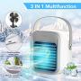 Climatiseur Portable, Refroidisseur Evaporatif Personnel, Mini Refroidisseur Personnel Silencieux Sans Fil avec Poignée, 3 Vitesse, 7 Couleurs, Idéal pour Chambre, Bureau, Dortoir, Voiture, Camping Climatiseur Portable, Refroidisseur Evaporatif Personnel, Mini Refroidisseur Personnel Silencieux Sans Fil avec Poignée, 3 Vitesse, 7 Couleurs, Idéal pour Chambre, Bureau, Dortoir, Voiture, Camping
