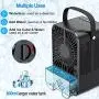 Tragbarer Luftkühler, Mini-Persönlicher Luftkühler, Verdunstungskühlung mit Eis, Ventilator mit 3 Geschwindigkeiten, 7 Farben, Superleiser Schreibtisch-Luftbefeuchter-Misting-Ventilator für Raum, Schlafzimmer, Büro