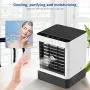Climatiseur Portable, Ventilateur Rafraîchissant Personnel, Mini Climatiseur avec Alimentation pour Petite Pièce, Bureau, Chambre, Ventilateur Rafraîchissant Evaporatif, 3 Vitesse