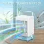 Refroidisseur Portable LORDSON, Mini Ventilateur Evaporatif Rechargeable avec Humidificateur et Pulvérisateur pour Bureau, Chambre, Camping (3 Vitesse) Refroidisseur Portable LORDSON, Mini Ventilateur Evaporatif Rechargeable avec Humidificateur et Pulvérisateur pour Bureau, Chambre, Camping (3 Vitesse)