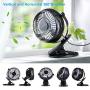 KEYNICE USB Desk Fan, 4 Inch Table Fans, Mini Clip on Fan, Portable Cooling Fan with 2 Speed, USB Powered Stroller Fan, 360° Rotate USB Fan, Personal Quiet Electric Fan for Home Office Camping- Black