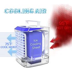 Portable Air Conditioner LAZCOZY Small Evaporative AC Unit With 3 Cooling Speeds Personal Mini Room Cooler With Type-C Input & 7 Colors Night Light Cooling Fan for bedroom with Humidifier Function