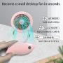 Portable Hand Free Neck Fan, 3 Speeds USB Rechargeable Battery Personal Mini Fans Headphone Neckband 360 Degree Rotation for Home, Camping, Office, Car Seat and Travel Outdoor (Pink)