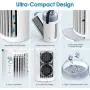 Tragbarer Luftkühler mit Ventilator, QVCQ Persönlicher Verdunstungskühler mit 3-Stufen-Ventilator, Leiser Kleiner Luftkühler-Schreibtisch-Kühler mit Luftbefeuchter/Nachtlicht/Typ-C für Raum/Heim/Büro/Draußen