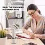 DEKOPRO Handheld Fan Portable Personal Fan Mini Hand Held Fan with USB Rechargeable Battery, Personal Desk Table Fan with Base, Chargeable Fan Oscillating Fan 5 Modes for Home Office Travel Outdoor