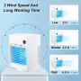 Portable Air Cooler, Portable Air Conditioner Desktop Fan Personal Mini Evaporative Air Cooler with LED Display,Night Lights & Water Tank,Super Quiet Auto Rotation Cool Mist for Bedroom Office Outdoor