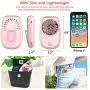 LOKASS Portable Neck Fan Handheld Mini Fan Electric Bladeless Fan 2000mAh Battery Operated Personal Fan with Lanyard for Summer Eyelash,USB Rechargeable,Small,Hands Free,3 Speeds for Outdoor,Pink